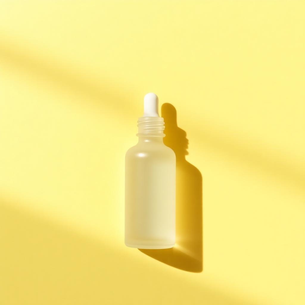Numbuzin No.9 NAD toner bottle on butter-yellow backdrop